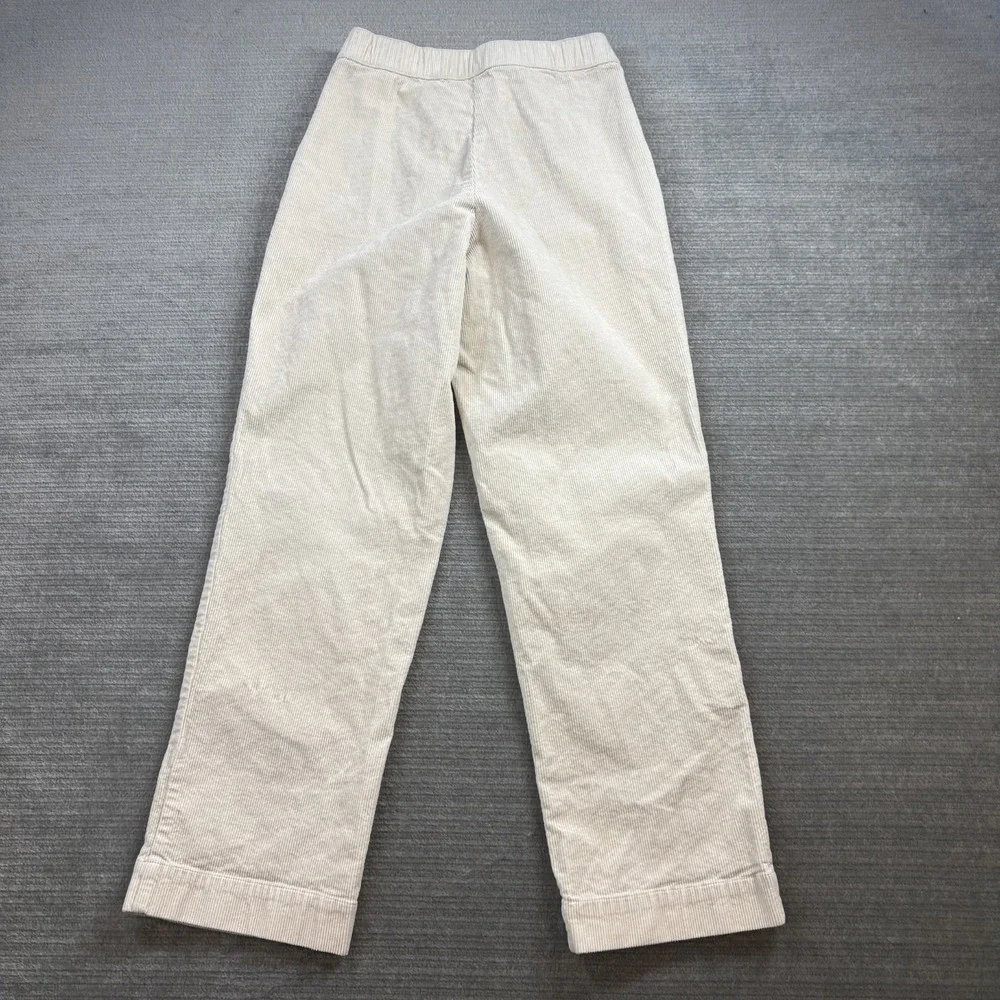 Rhythm Corduroy Pants Womens XS Pleated Front High Waist Off White Straight Leg‎